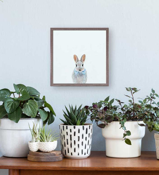Baby Bunny With Bow Tie Mini Framed Canvas
