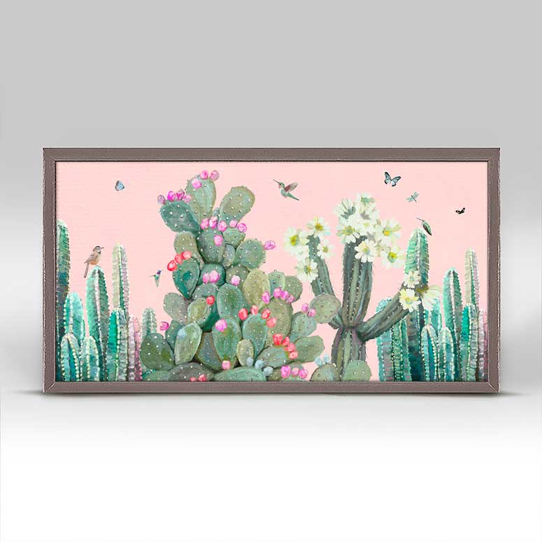 Cacti Garden Mini Framed Canvas