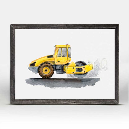 Construction Vehicles - Steam Roller Mini Framed Canvas