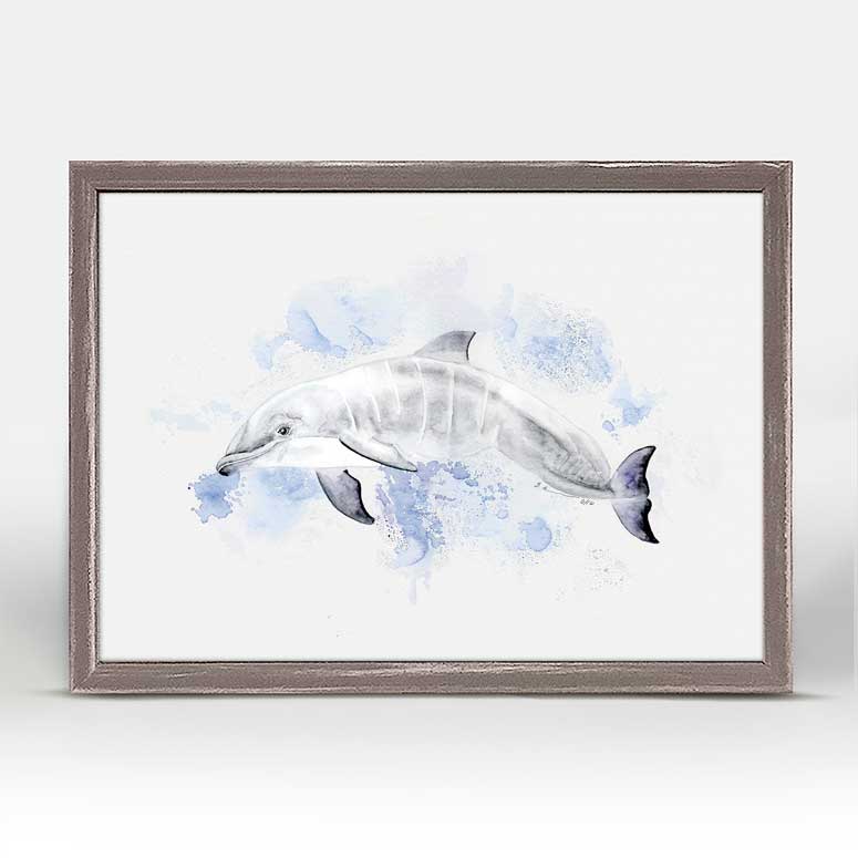 Baby Dolphin Portrait Mini Framed Canvas