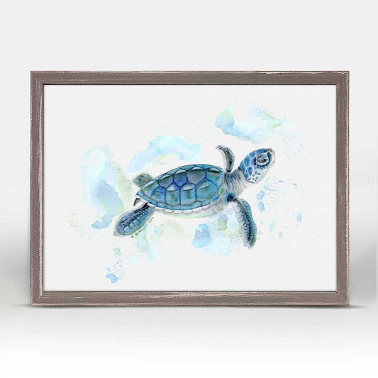 Baby Sea Turtle Portrait Mini Framed Canvas