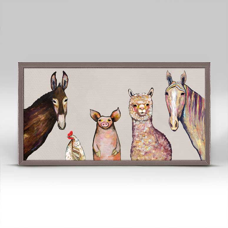 Alpaca And Pals - Neutral Mini Framed Canvas