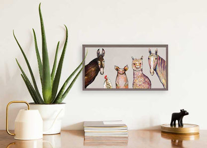 Alpaca And Pals - Neutral Mini Framed Canvas