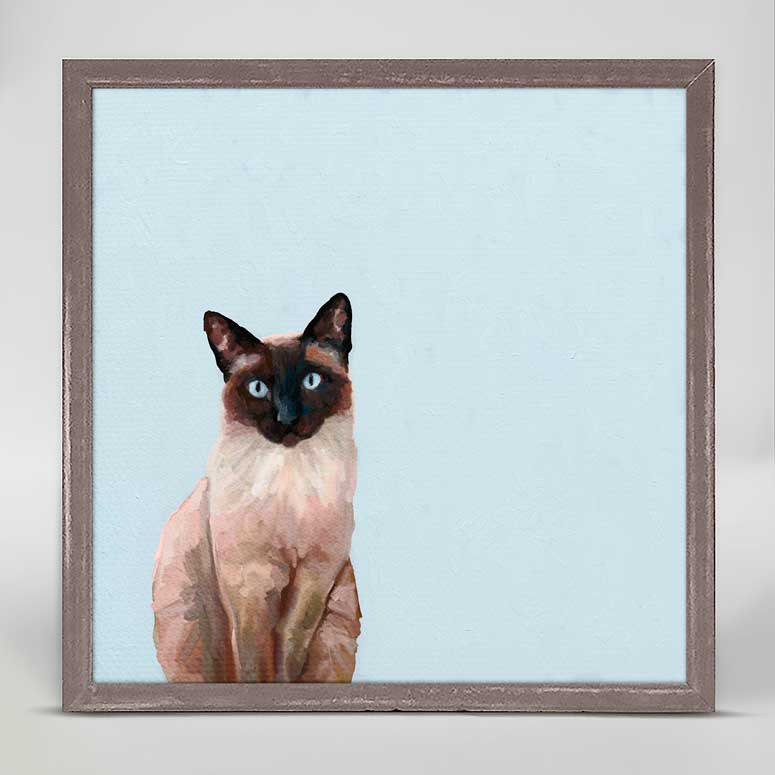 Feline Friends - Siamese Cat Mini Framed Canvas - GreenBox Art