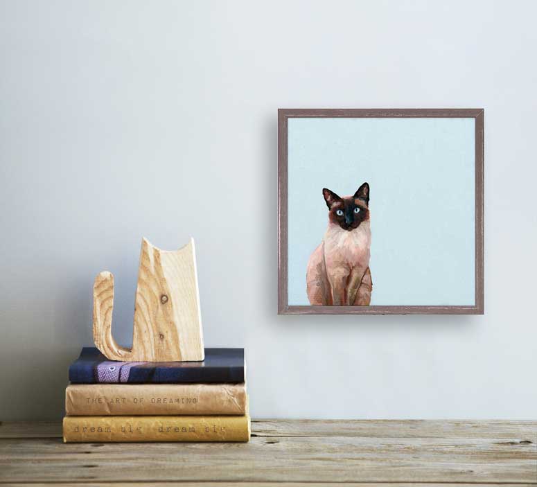 Feline Friends - Siamese Cat Mini Framed Canvas - GreenBox Art