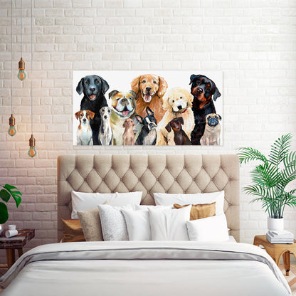 Best Friend - Dog Bunch Canvas Wall Art