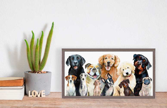 Best Friend - Dog Bunch Mini Framed Canvas