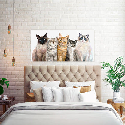 Feline Friends - Cat Bunch Canvas Wall Art