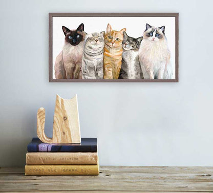 Feline Friends - Cat Bunch Mini Framed Canvas