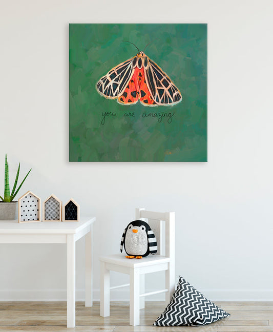 Inspirational Moths - You Are Amazing Canvas Wall Art - GreenBox Art