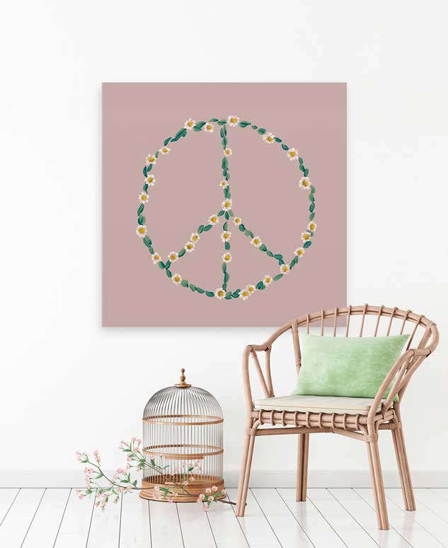 Peace Sign Canvas Wall Art - GreenBox Art