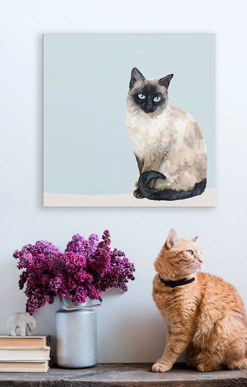 Feline Friends - Siamese Cat 2 Canvas Wall Art - GreenBox Art