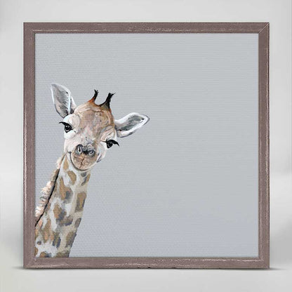 Peeking Giraffe Mini Framed Canvas