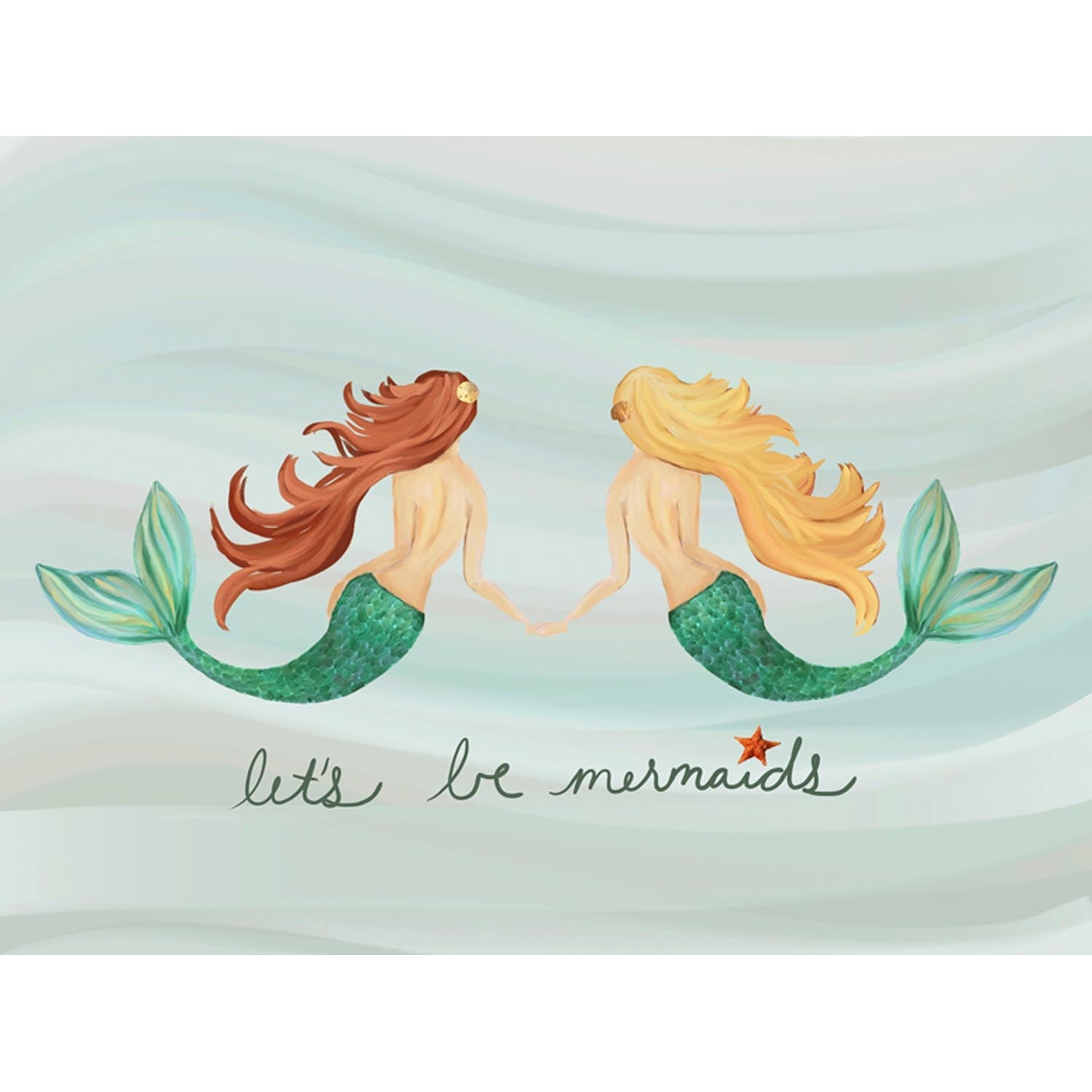 Let's Be Mermaids Canvas Wall Art - GreenBox Art