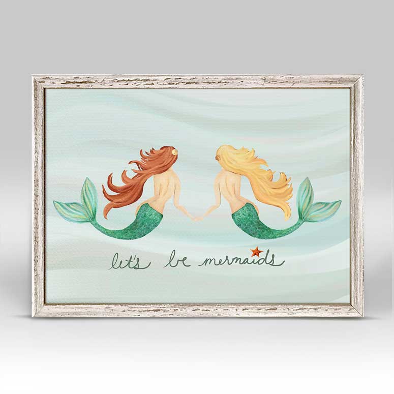 Let's Be Mermaids Mini Framed Canvas - GreenBox Art