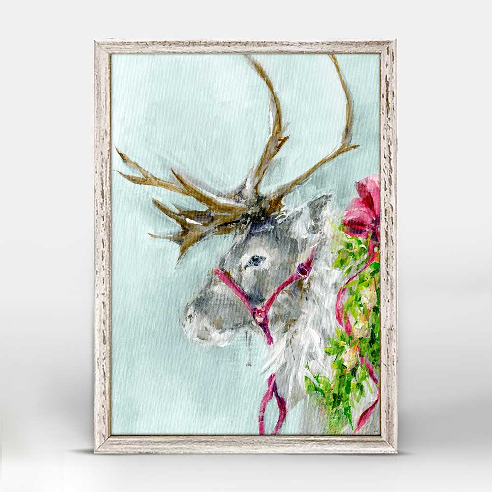 Holiday - Christmas Reindeer Mini Framed Canvas - GreenBox Art