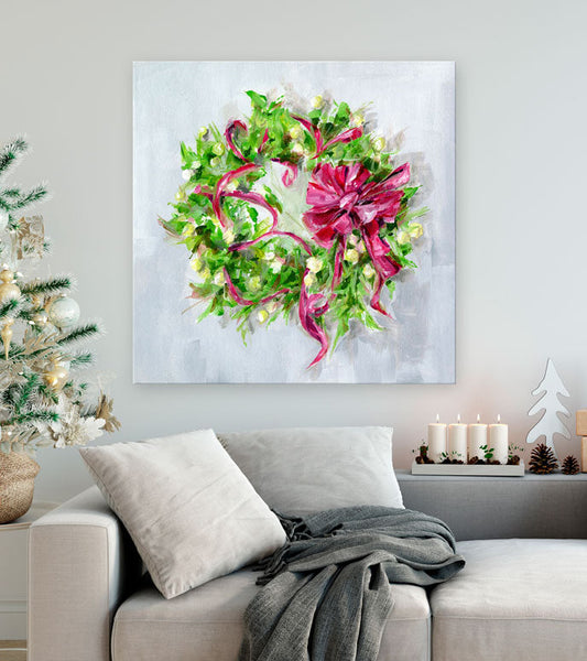 Holiday - Christmas Wreath Canvas Wall Art