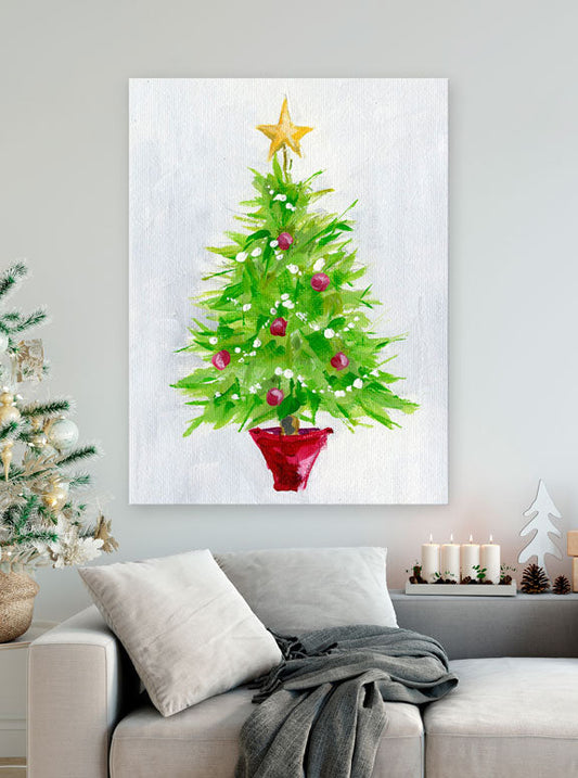 Holiday - Christmas Tree Canvas Wall Art - GreenBox Art