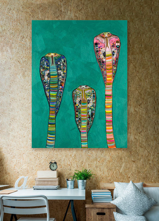 Glass Cobras Canvas Wall Art - GreenBox Art