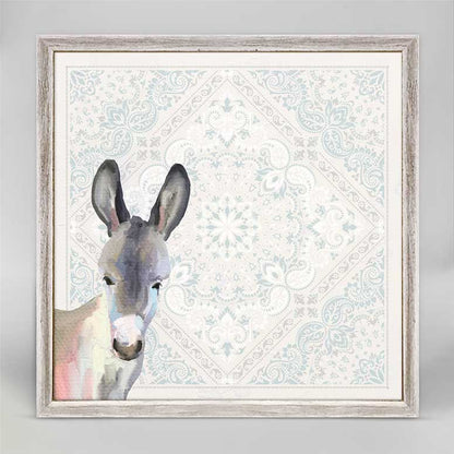 Baby Donkey - Bandana Mini Framed Canvas