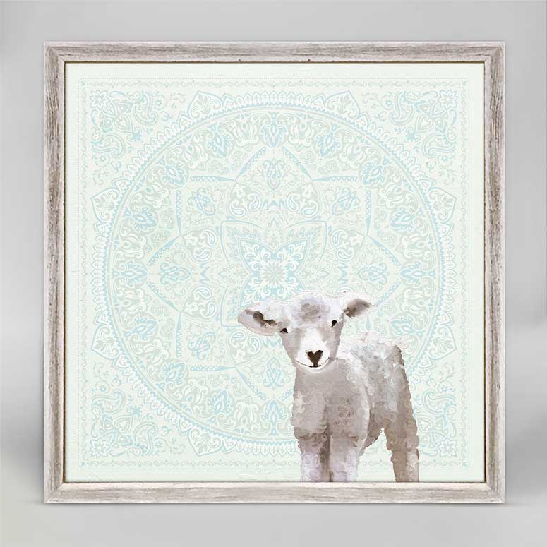 Baby Sheep - Bandana Mini Framed Canvas