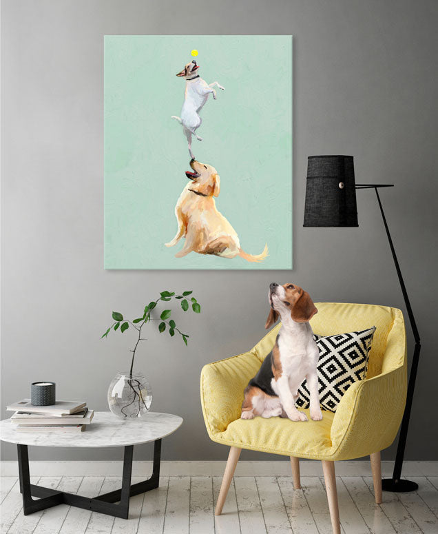 Dog Games Canvas Wall Art - GreenBox Art