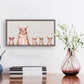 Five Piggies In A Row - Soft Gray Mini Framed Canvas