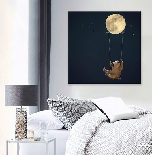 Dreamy Bear Canvas Wall Art - GreenBox Art