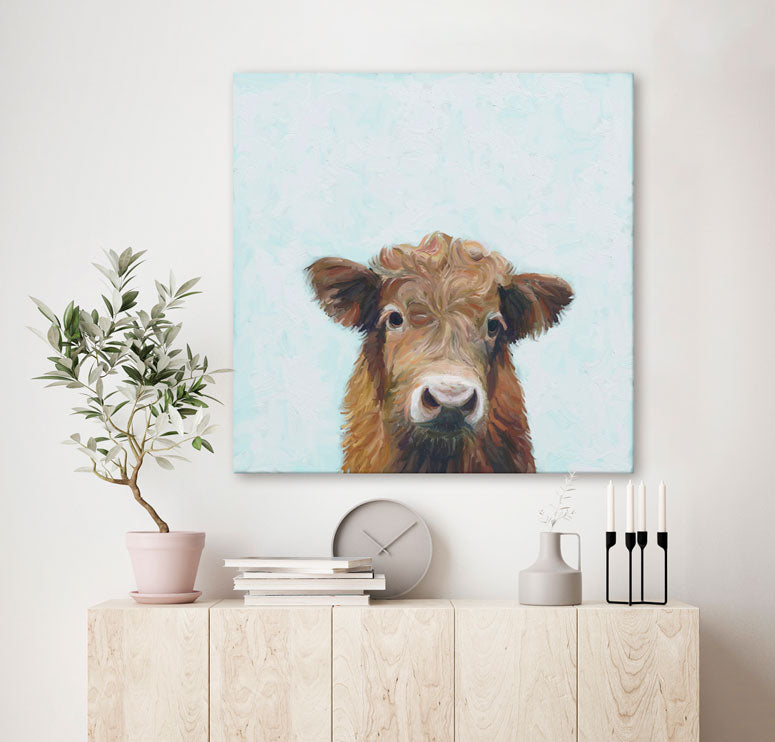 Highland Cow Canvas Wall Art - GreenBox Art