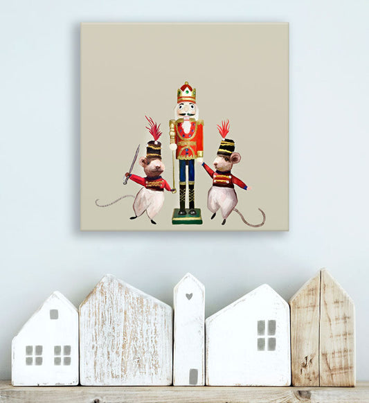 Holiday - Nutcracker Mice Canvas Wall Art - GreenBox Art