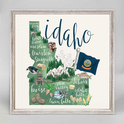 State Map - Idaho Mini Framed Canvas