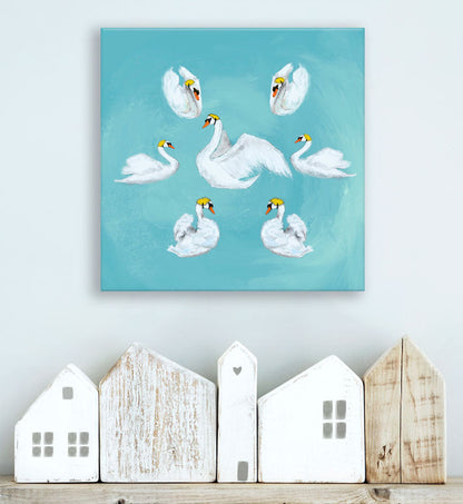 Holiday - 7 Swans A Swimming Canvas Wall Art