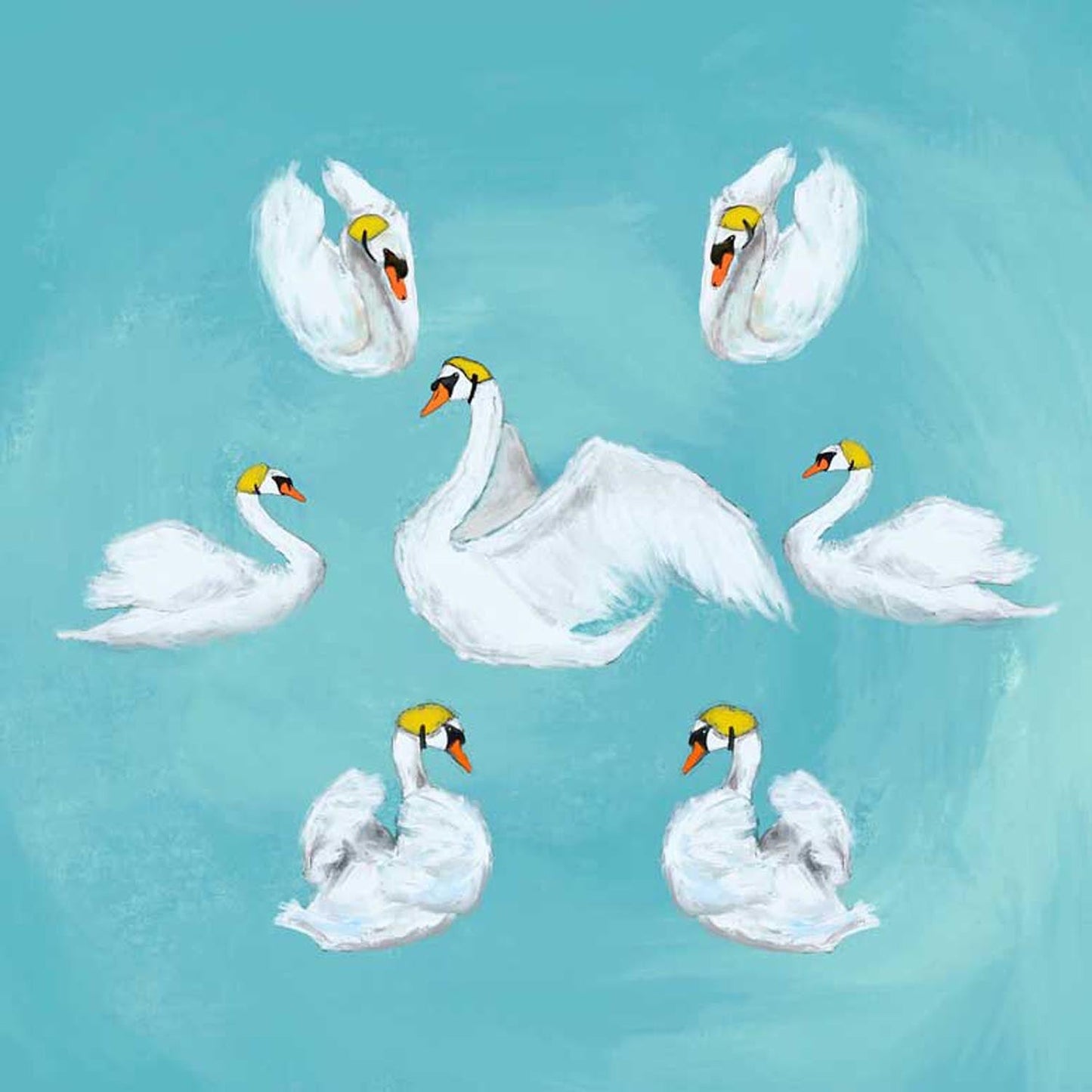 Holiday - 7 Swans A Swimming Canvas Wall Art