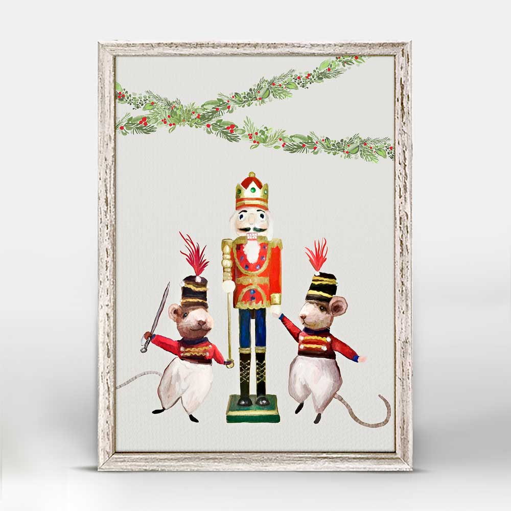 Holiday - Nutcracker Mice Mini Framed Canvas - GreenBox Art