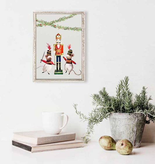 Holiday - Nutcracker Mice Mini Framed Canvas - GreenBox Art