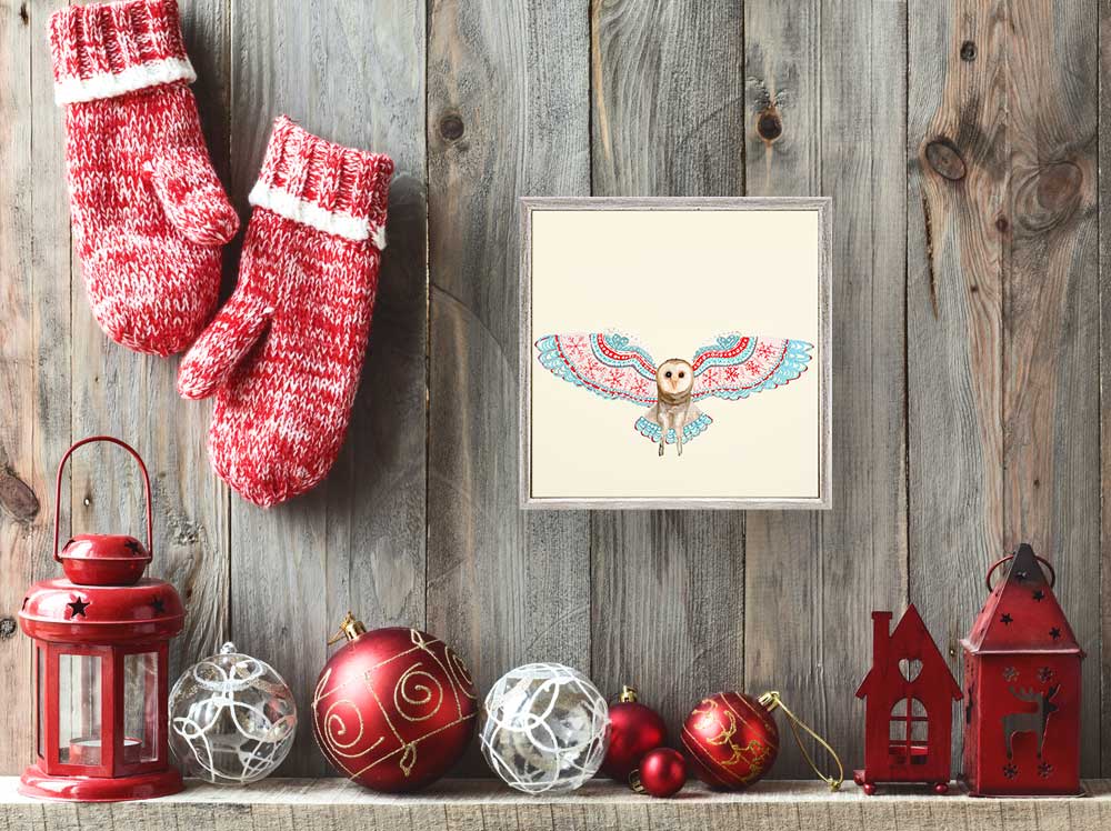 Holiday - Fair Isle Owl Mini Framed Canvas