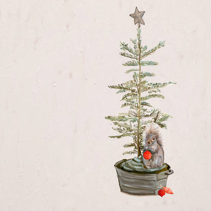 Holiday - Decorating Squirrel Canvas Wall Art