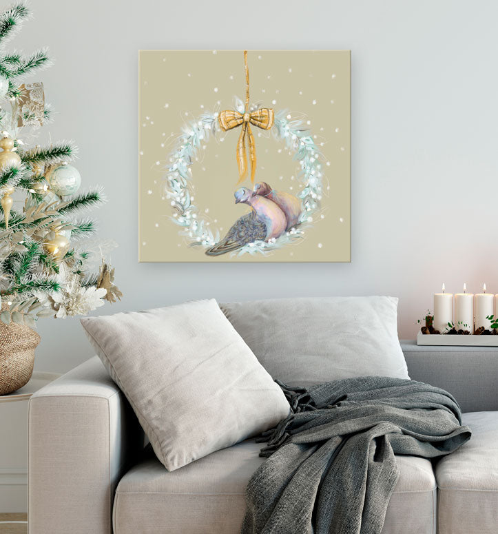 Holiday - 2 Turtle Doves Canvas Wall Art
