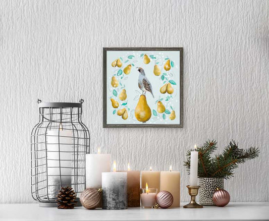 Holiday - 2 Turtle Doves Mini Framed Canvas - GreenBox Art