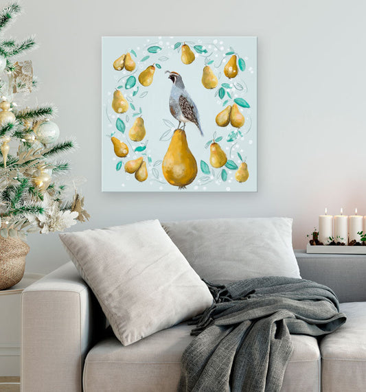 Holiday - 1 Partridge In A Pear Tree Canvas Wall Art - GreenBox Art