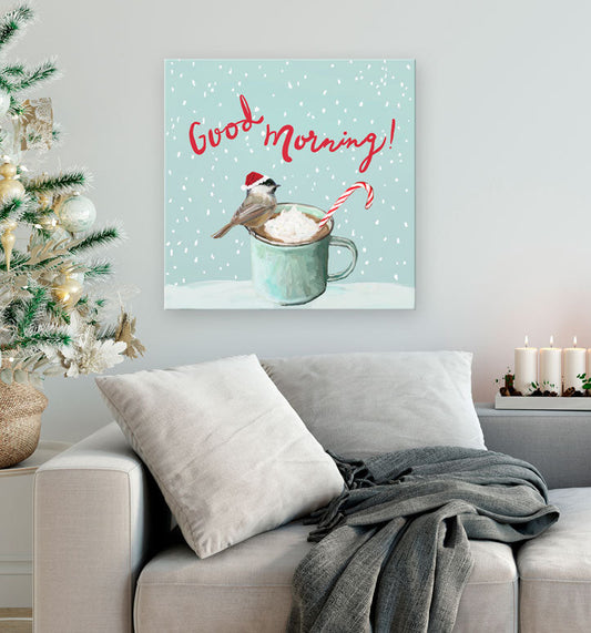 Holiday - Good Morning Bird Canvas Wall Art - GreenBox Art