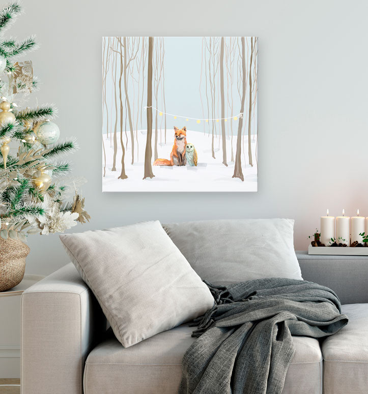 Holiday - Hygge Forest Scene Canvas Wall Art - GreenBox Art