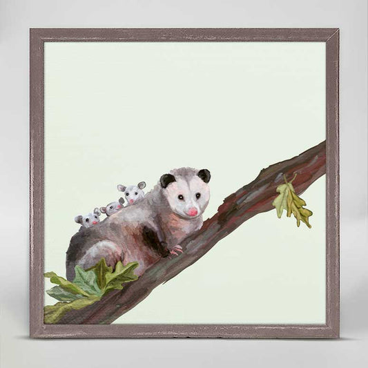 Opossum Family Mini Framed Canvas - GreenBox Art