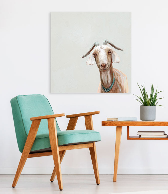 Clever Goat Canvas Wall Art - GreenBox Art