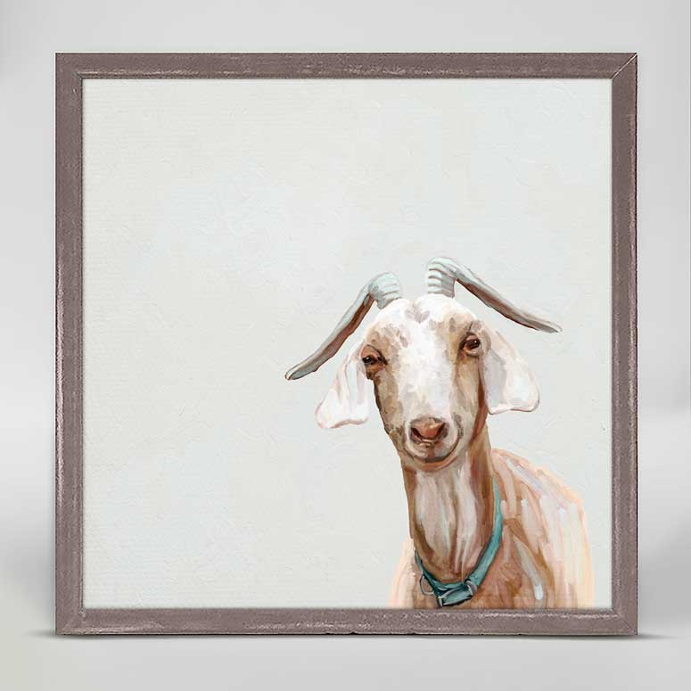 Clever Goat Mini Framed Canvas - GreenBox Art