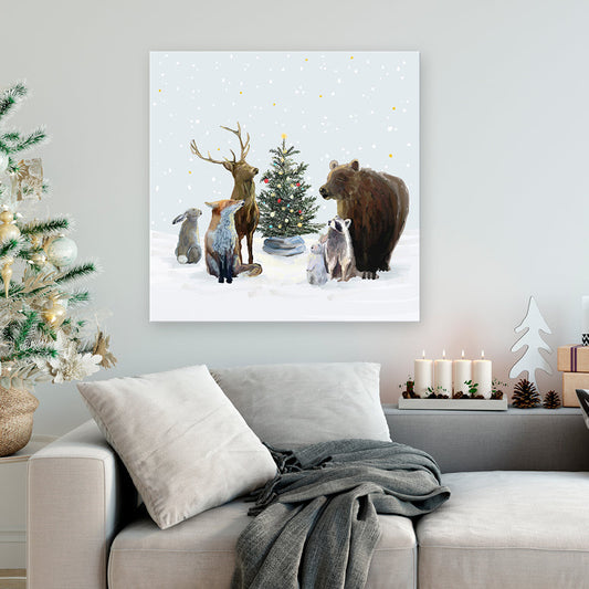 Holiday - Christmas Carolers Canvas Wall Art - GreenBox Art