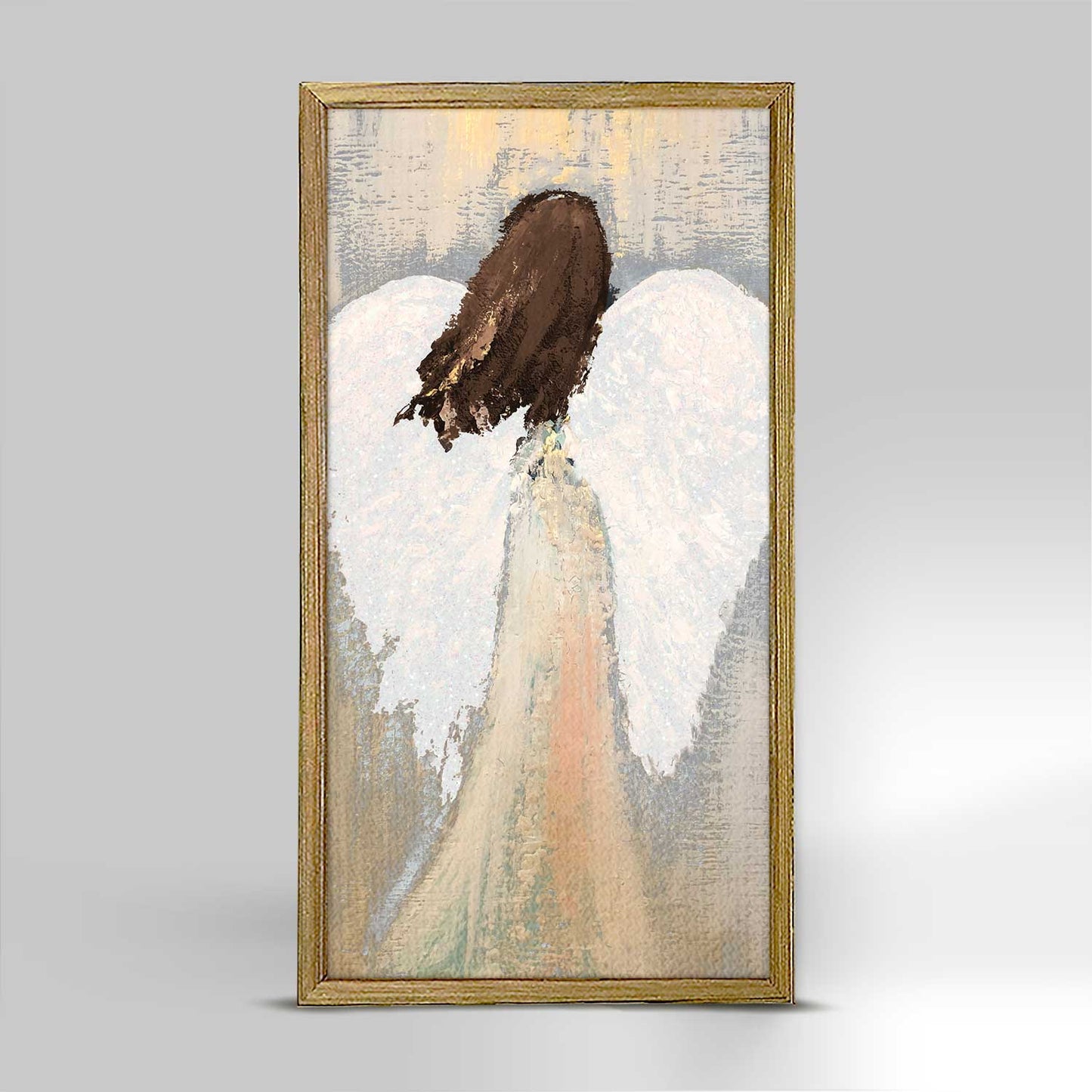 Holiday - Angel Brunette Embellished Mini Framed Canvas