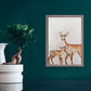 Deer With Fawn - Soft Pewter Mini Framed Canvas
