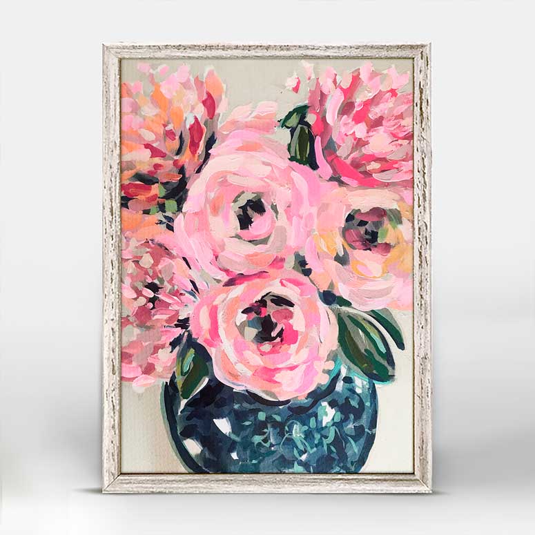 Flowers Go Lightly Mini Framed Canvas