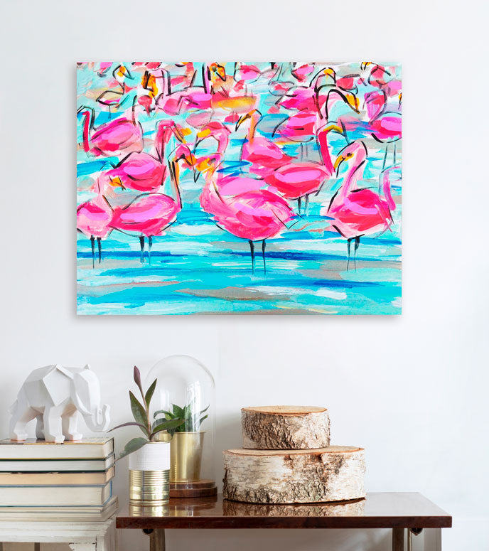 Modern Flamingos Canvas Wall Art